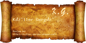 Küller Gergő névjegykártya